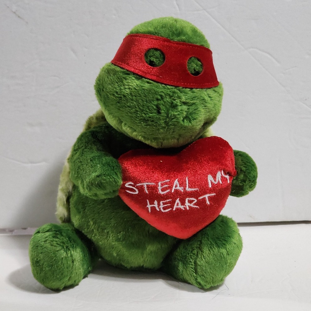 Aurora Green TURTLE Red Mask Steal My Heart Plush Stuffed Animal Toy 12"